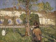 John Peter Russell Loing at Moret France oil painting artist